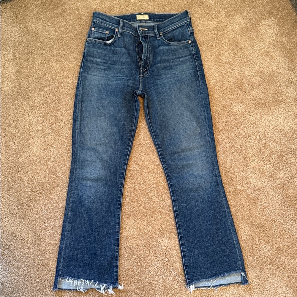 MOTHER JEANS the insider crop step fray wash